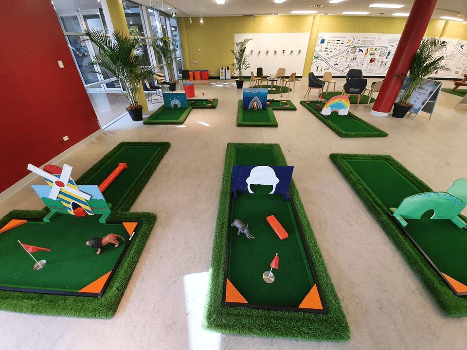 mini golf set up in ECU